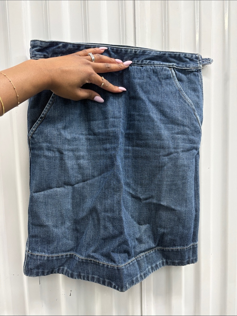Armani Exchange Blue Denim Mini Skirt